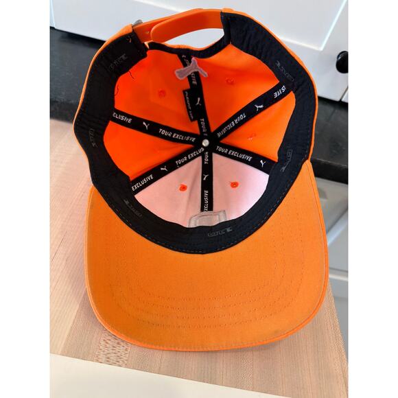 PUMA Heritage "P" hat Vibrant Orange PGA Tour Rickie Fowler snapback - Picture 3 of 7